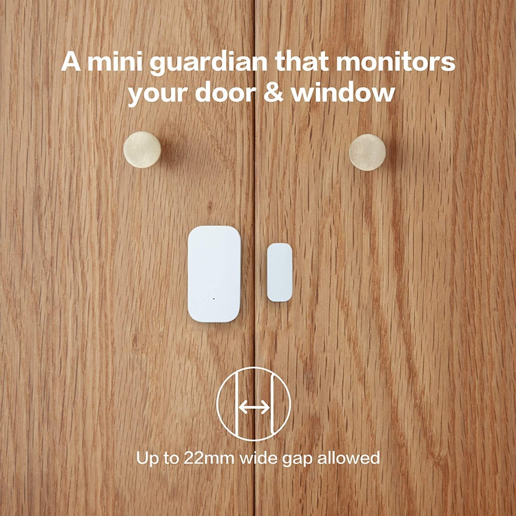 AQARA Door & Window Wireless Mini Communication Smart Sensors For Smart Home Automation & Alarm System Compatible With Apple HomeKit & Alexa (MCCGQ11LM)