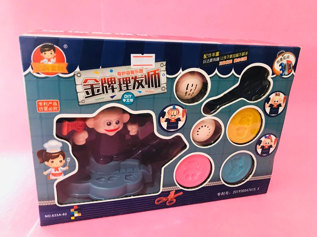 Play Clay Dough Toy Tool Set Handmade DIY Creative 3D Color Mud Barber Toy-Hair
