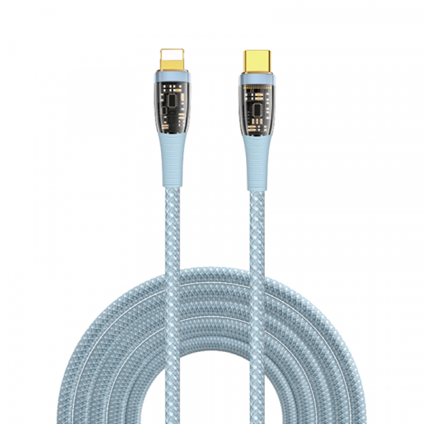 WIWU 20W INTELLIGENT TRANSPARENT TYPE-C TO IOS FAST CHARGING & DATA CABLE | TM01 |