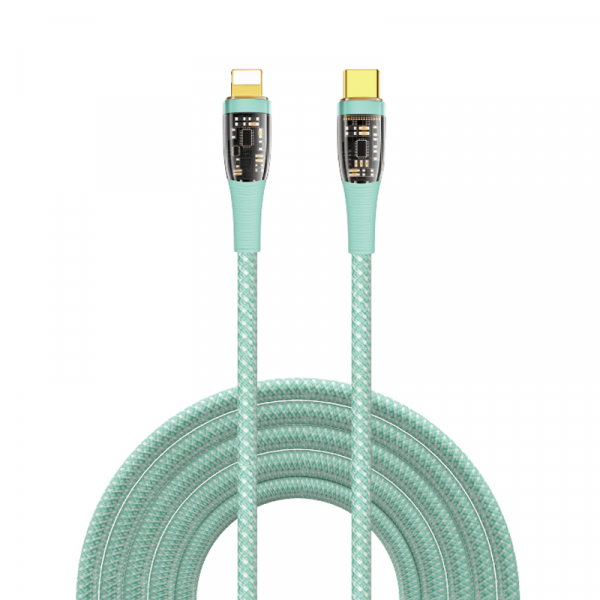 WIWU 20W INTELLIGENT TRANSPARENT TYPE-C TO IOS FAST CHARGING & DATA CABLE | TM01 |