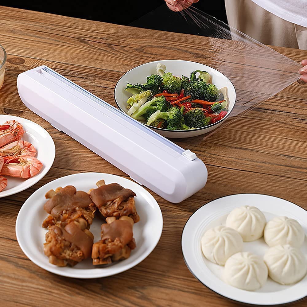 2 In 1 Package Include | Kitchen Garbage Storage Bin Adjustable Hanging Trash Can  | + | Kitchen Plastic Clipboard Film Food Packaging Box With Sliding Knife |