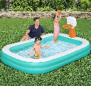Bestway Dunk n' Splash Inflatable Family Swimming Pool (251 x 168 x 102cm) With 1 Air Pump Inflator | 54445 |
