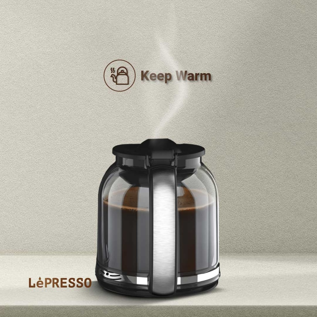 LePresso Dual Brew Espresso & Drip Coffee Machine 20 Bar Pressure, Milk Steamer, Adjustable Temperature, Programmable, Nespresso Compatible - Black |LP002||LPCFFM0002-BK|