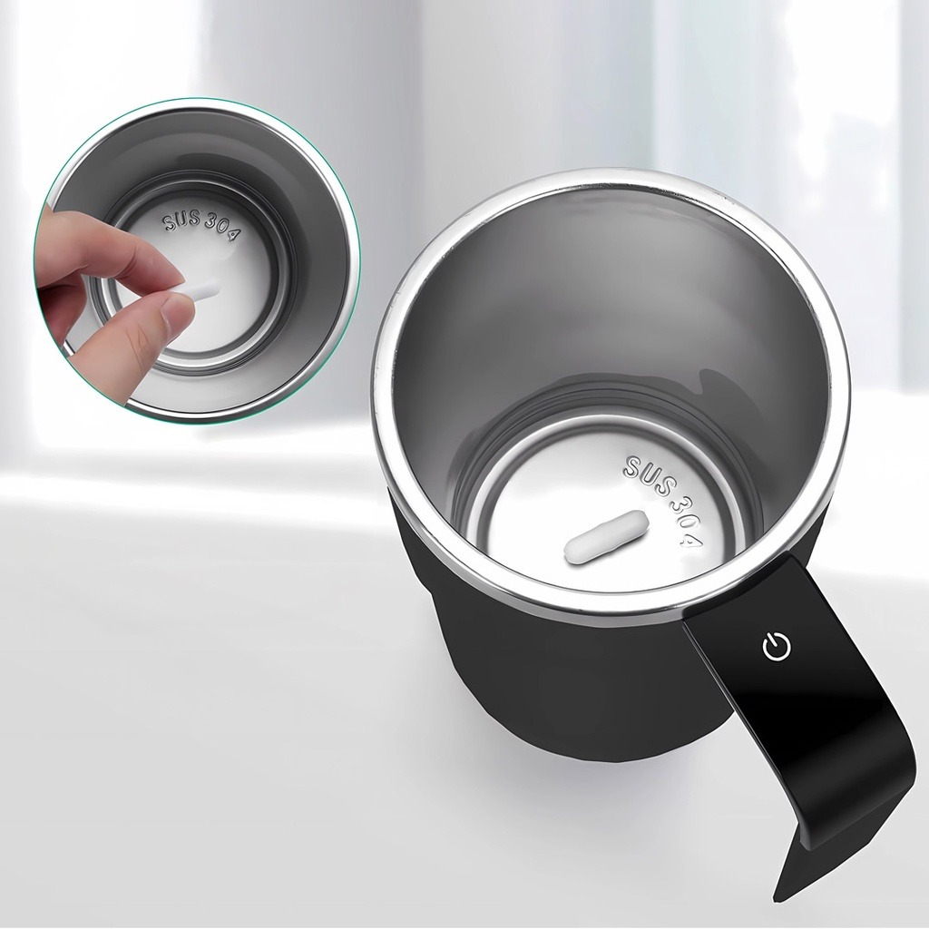 LePresso Stirmagic Auto Stirring Mug Type-C Charging Port Touch Control 304 Stainelss Steel  - Black |LP018||LPCFFM0018|