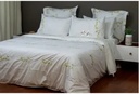 Glinens Sombola Bed Egyptian Cotton Bed Set 100% Percale 400 Thread Count Embroidered Duvet Cover Set Durable & Soft Touch Comfort