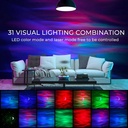 SANDOKEY Galaxy Projector – LED Northern Lights & Star Projector with Built-in Speaker, 6 White Noise Modes, Night Light for Kids Bedroom