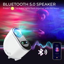 SANDOKEY Galaxy Projector – LED Northern Lights & Star Projector with Built-in Speaker, 6 White Noise Modes, Night Light for Kids Bedroom
