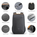 Kingsons 16L Ultra Lightweight Commuter Backpack – Compact & Laptop-Friendly Daypack, Unisex Design, Dark Grey | KS3207W |
