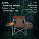 Porodo Lifestyle Outdoor Folding Director Chair – 600DPE Oxford Fabric, Aluminum Frame, Cup Holder, Cooler Bag, Padded Armrests | PDLFST137BR |