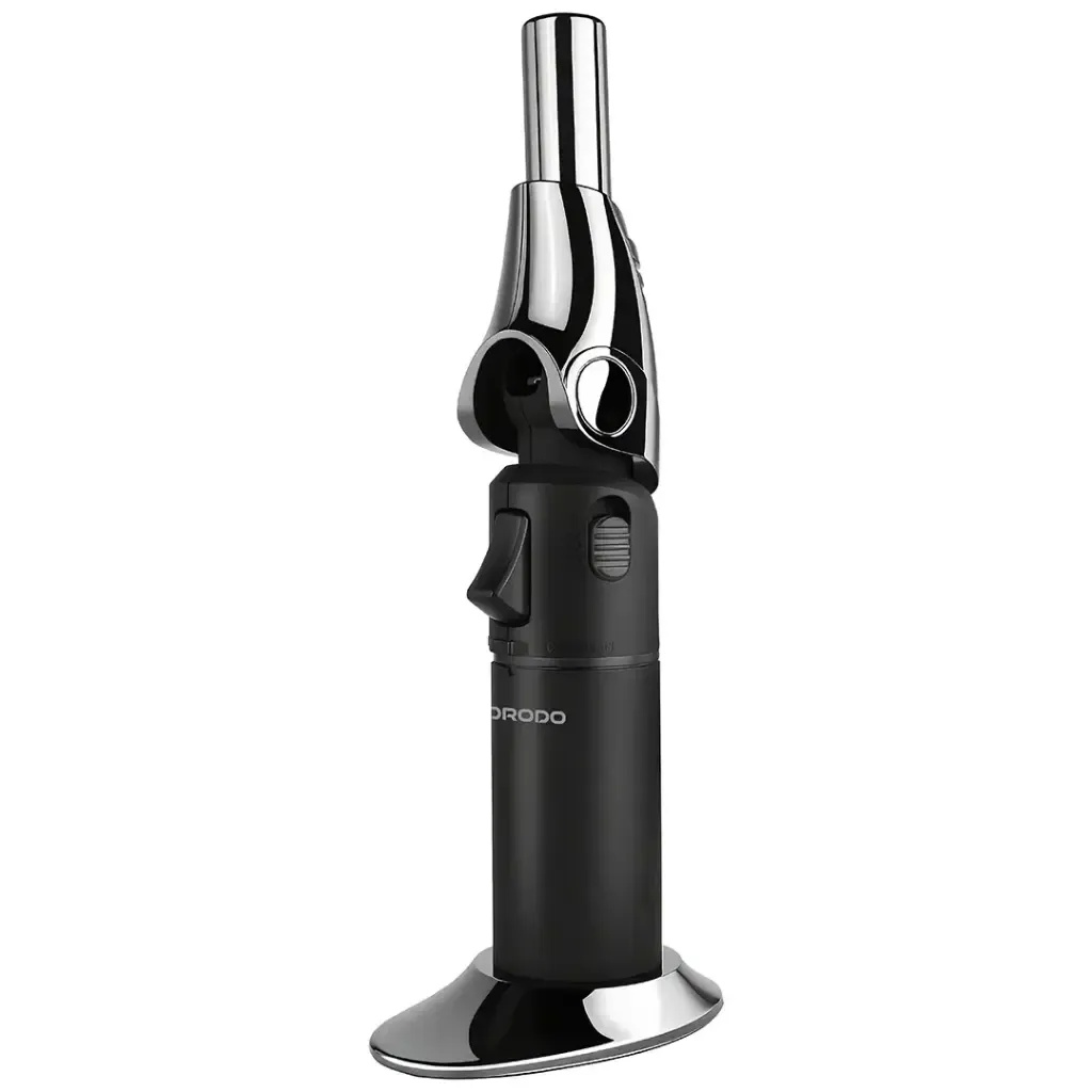 Porodo Lifestyle TurboFlare Rotating Flame Burner – 1350°C Adjustable Butane/Propane Refillable Torch Tool | PDLFSTWBGLBK |