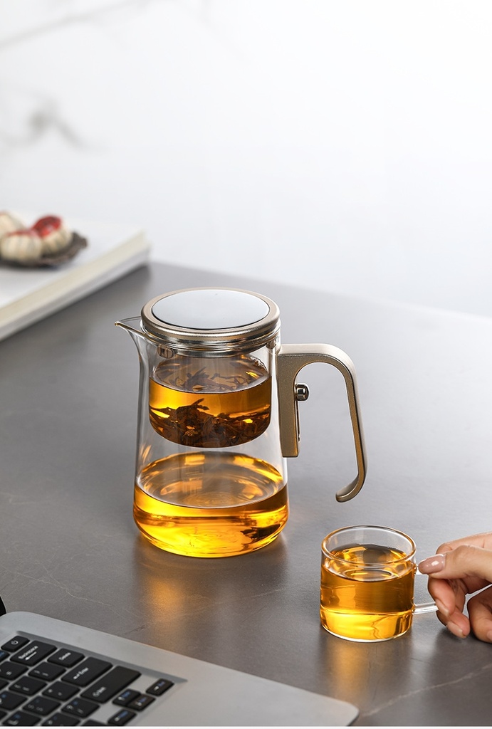 7MD Automatic Glass Teapot – Elegant Borosilicate Tea Kettle with Magnetic Switch, Dual Glass Layers, and Silicone Positioning, Easy Pour Design, 12-Month Warranty | 7MD45325 |