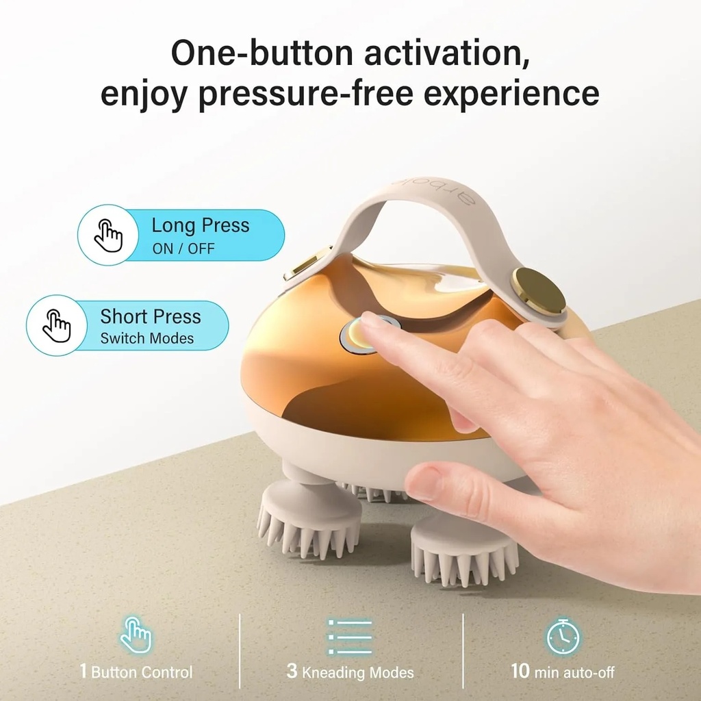 7MD Scalp Massager – 800mAh Battery, IPX7 Waterproof, Deep Cleansing Brush with 10-Min Auto Timer | 7MD50225 |