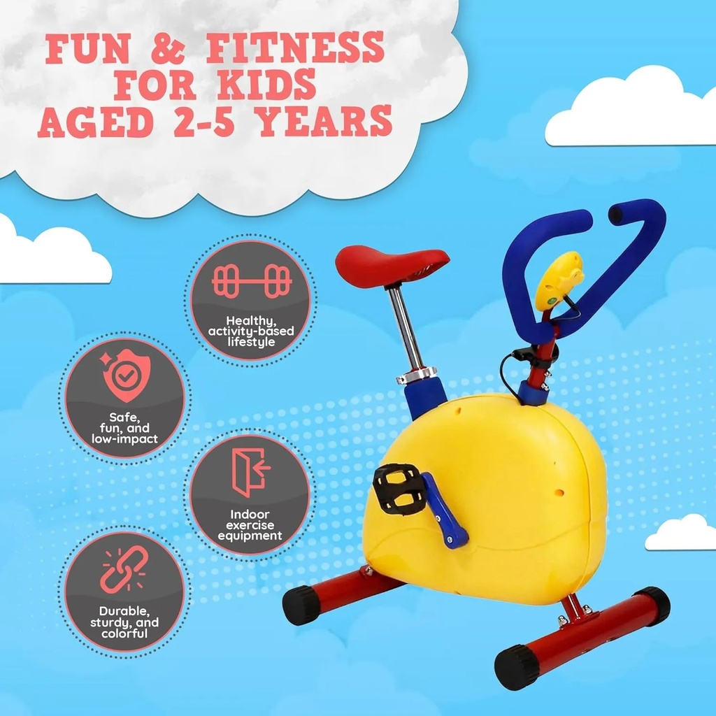 Kids Indoor Exercise Bike – Adjustable Seat, Colorful Stationary Fitness Cycle for Ages 2–5 | KB02 |