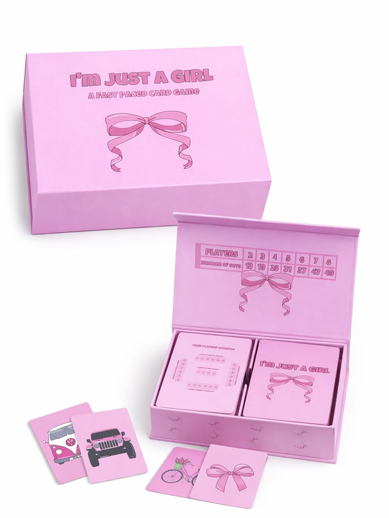 I’m Just a Girl Card Game – Fast-Paced Party Card Game in Pink Box