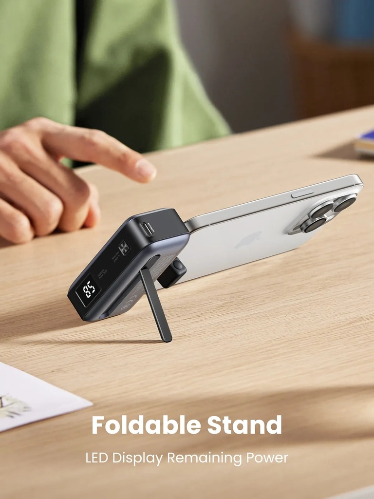 UGREEN 5000mAh 20W Fast Charging Power Bank with Built-in USB-C Connector & Foldable Stand – | PB503 \ 35338 |