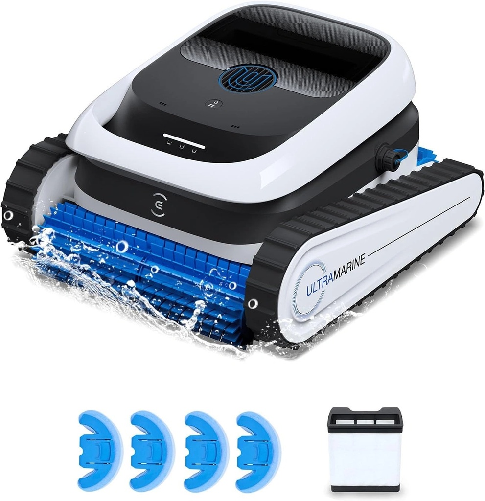 ECOVACS ULTRAMARINE P1 Cordless Pool Cleaner Robot 4800GPH Suction 180-Min Runtime SmartNavi App Control - Automatic Floor and Wall Pool Vacuum | SWB11 |