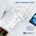 PROMATE Power Strip 2500W 10 AC Sockets 6 USB Ports 33W Fast Charging 5M Cable - Space-Efficient Extension with Surge Protection | PowerMatrix2-5M |