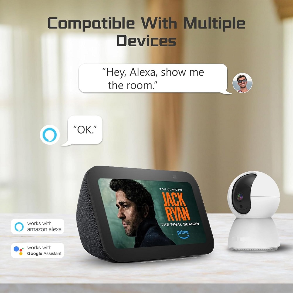 7MD Smart Baby Camera WiFi Support Night Vision Two-Way Talk Cry Detection Remote Pan & Tilt - HD Baby Monitoring Camera with Temperature Monitoring and SD Card Recording | 7MD51225 |