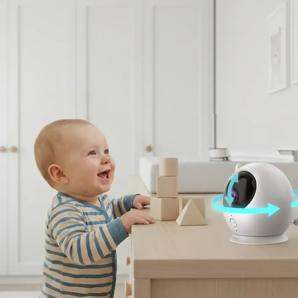 Porodo Lifestyle Lumi Baby Monitor 4.3-Inch Display 720P Camera Night Vision Two-Way Audio 300m Range - Smart Baby Monitoring System | PDLFSTM100WH |