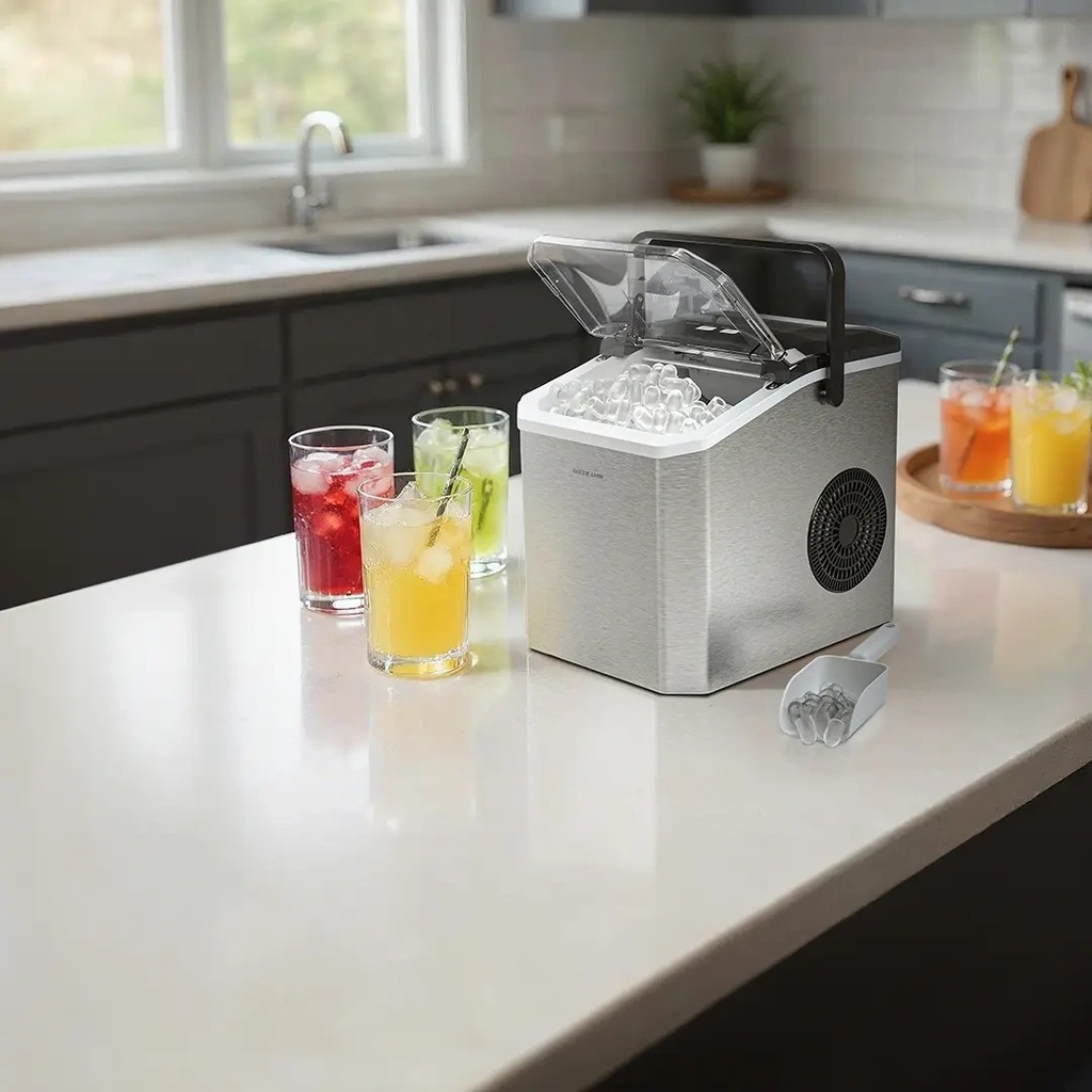 Green Lion Instant Ice Mate Ice Maker 1.3L Water Tank 10KG Daily Ice Production Self-Cleaning - Bullet Ice Machine with Touch Control | GNICEC7MKEGY |