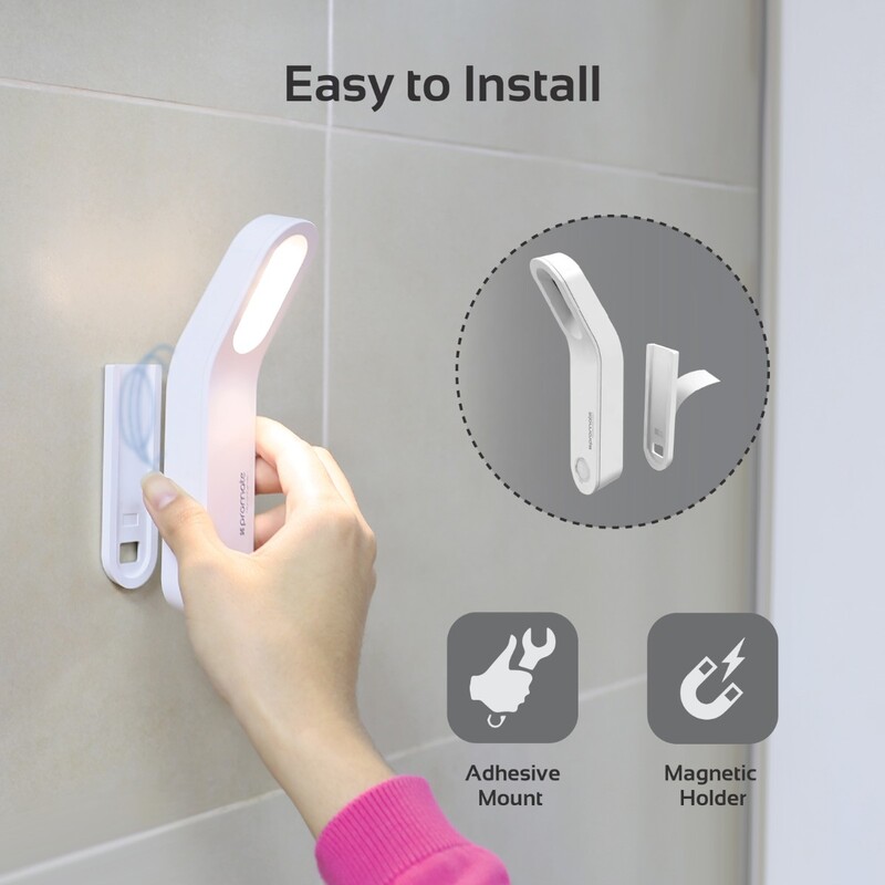 Promate | MOTION-CANDLE-1 | Rechargeable Wall-Mounted Motion-Sensing | LED | Light