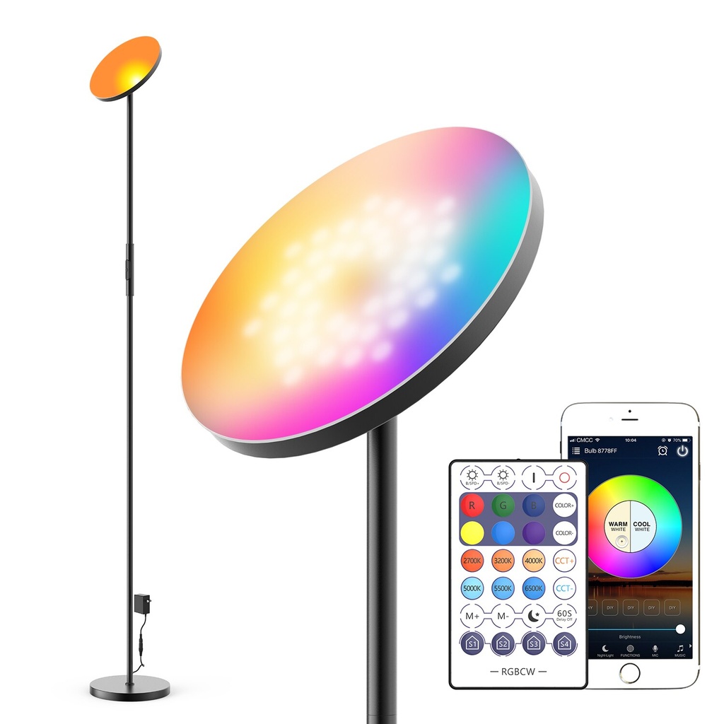 SMART WiFi RGB+CCT FLOOR STAND LIGHT LAMP SUPPORT'S ALEXA & GOOGLE VOICE CONTROL & REMOTE CONTROL