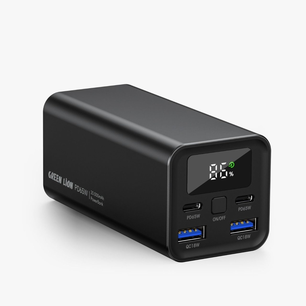 Green Lion Power Bank Turbo 20000 mAh Battery PD65W Fast Charge | GNTB20KPBBK |