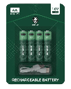 Green Lion Rechargeable AA Alkaline Battery | LED Charging Indicator | Charging Cable Included | GNRGBAA | 1800 mWh 1.6V