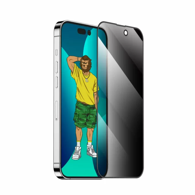 3D Silicone Privacy HD Glass Screen Protector-Black Edge/Privacy For iPhone 14 Pro / Pro Max | GN3DSPY14P |