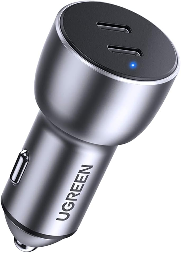 شاحن سيارة UGREEN ‏تايب سي مزدوج بقدرة 60 واط مع دعم PD ‏30W للشحن السريع | CD213 | P/N:70594.GY |