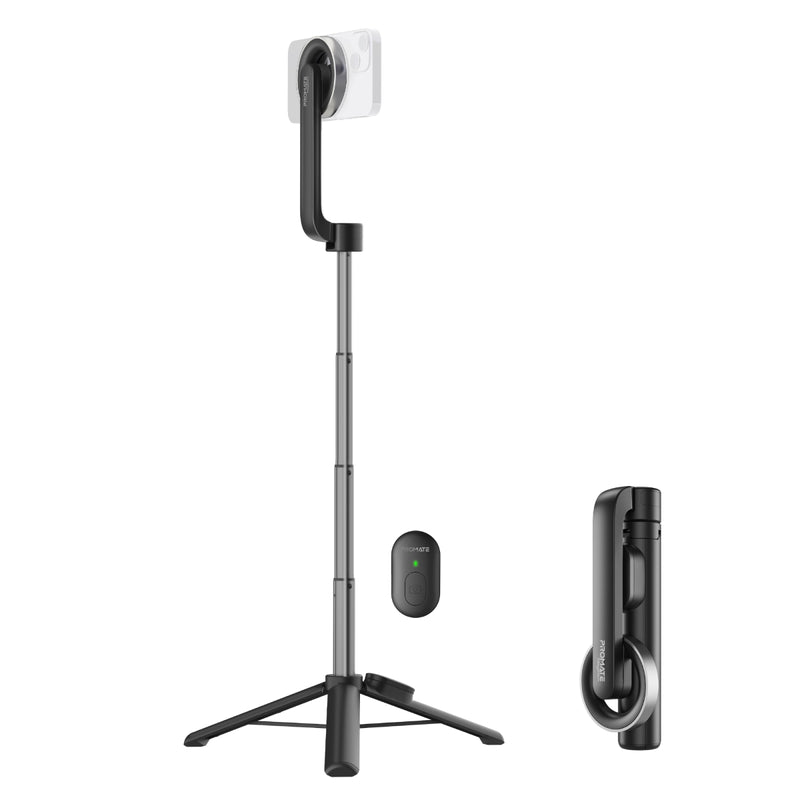 Promate MagSafe Compatible Foldable Selfie Stick with BT Remote Control | MagStick |