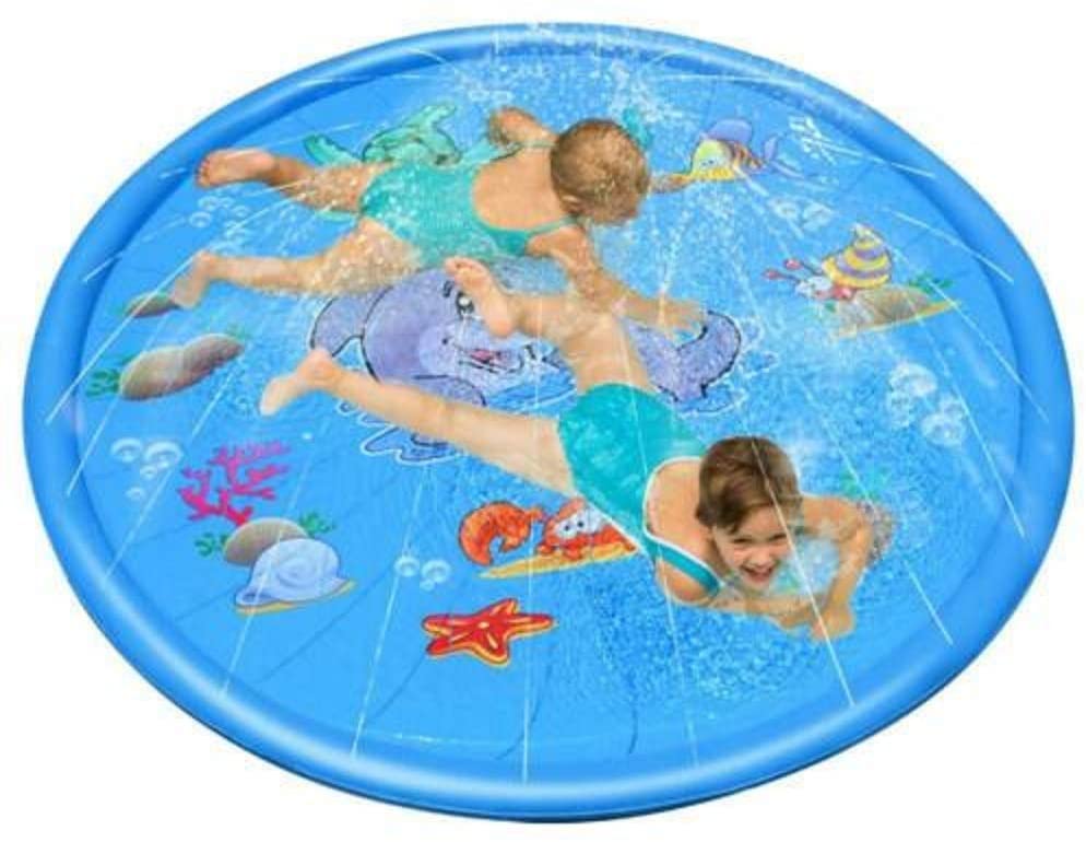 Splash and Sprinkler Water Pad Inflatable Outdoor Water Spray Mat 170cm 68in