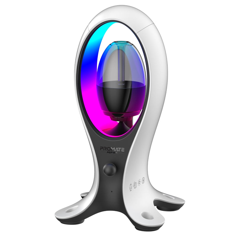 مكبر صوت Promate Dynamic عالي الدقة مزدوج الوضع مع إضاءة RGB وحامل سماعات متعدد الوظائف 4 في 1 وموزع USB | Alpha-X |