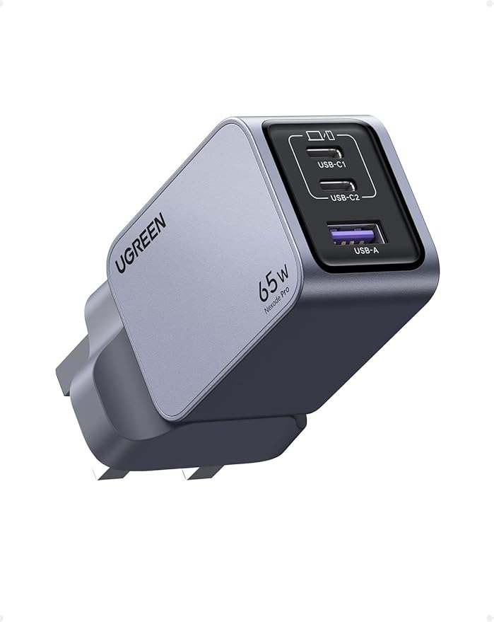 UGREEN Nexode Pro 65W 3 Port GaN Fast Charger with Intelligent Power Distribution Higher Efficiency and Advanced GaN II Technology |X755|