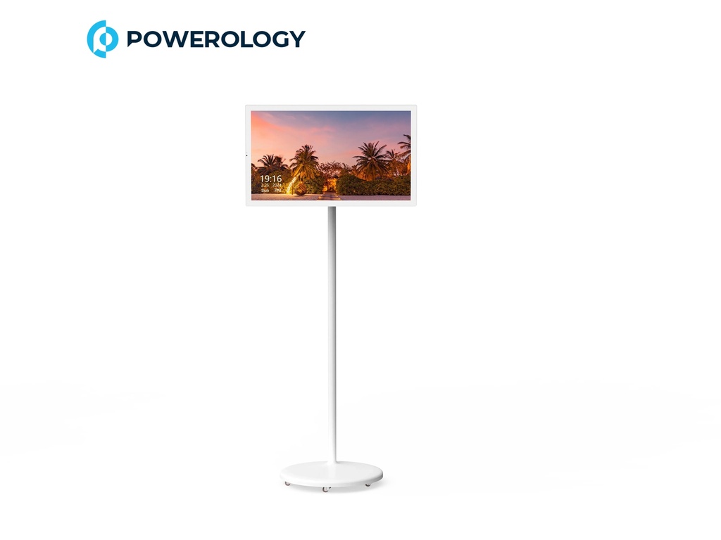 Powerology شاشة ذكية غير قابلة للكسر مقاس 32 بوصة بنظام أندرويد 13 عرض Full HD ذاكرة وصول عشوائي 8 جيجابايت سعة تخزين 128 جيجابايت مكبرات صوت مدمجة كاميرا 5 ميجابكسل منافذ متعددة بطارية 15600 مللي أمبير | POTM032WH |