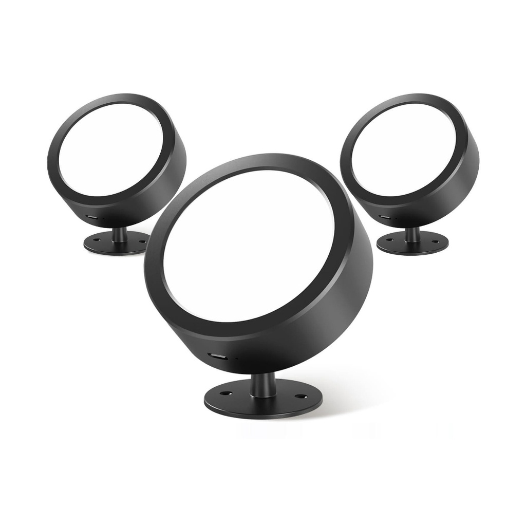 EZVALO LED ضوء جداري داخلي قابل لإعادة الشحن وقابل للتعتيم مع تحكم باللمس وعن بُعد (عبوة من 3) |EZL2404A|