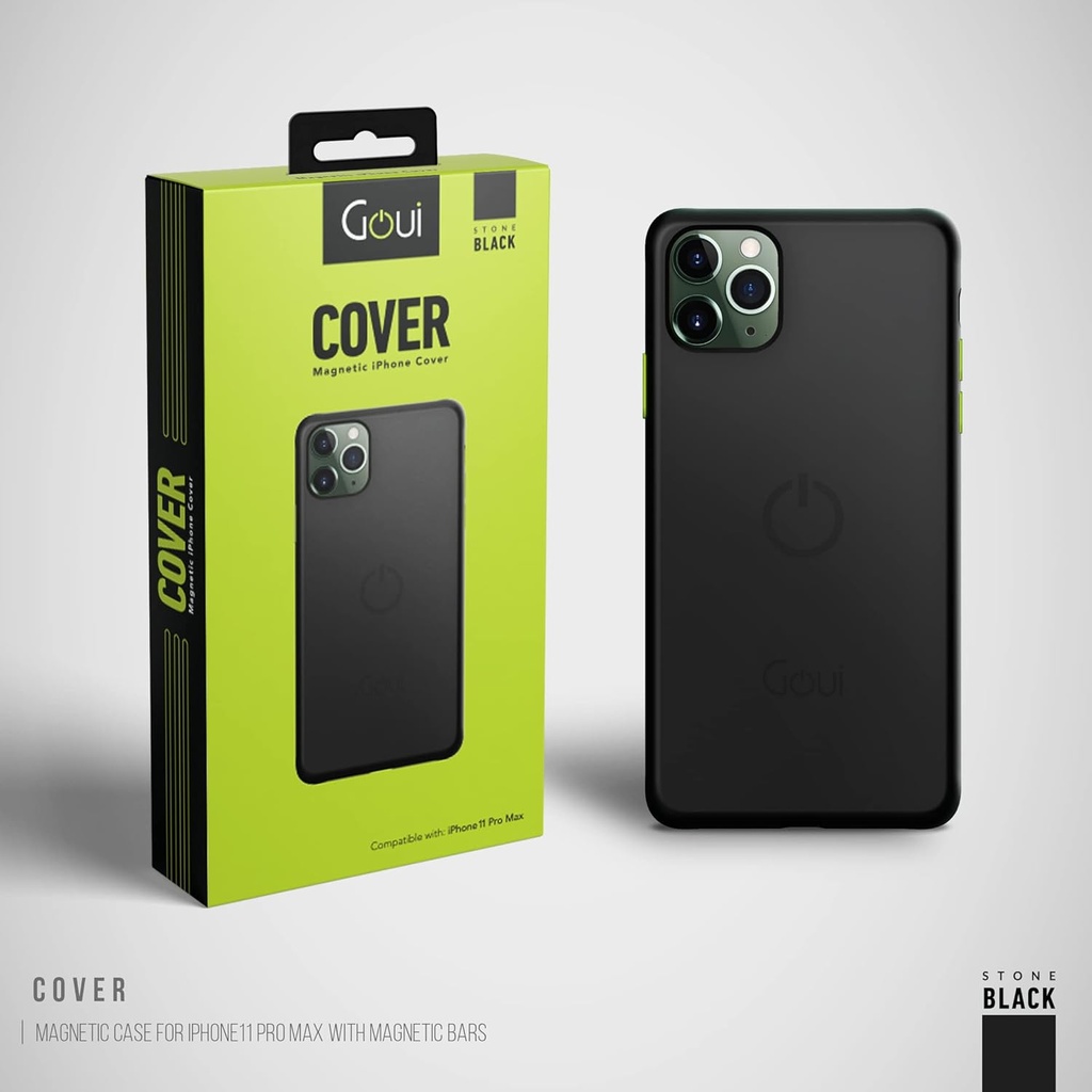 Goui Magnetic Case for iPhone 11 Pro Max 6.5" with Magnetic Bars Shockproof Wireless Charging Soft Rubber Grip G-MAGENT11PM