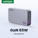 شاحن UGREEN Nexode Pro 65W USB C GaN فائق السرعة فائق النحافة بثلاثة منافذ للابتوب والتابلت والهاتف والسفر بمقابس US UK EU | X753|| رقم القطعة: 25356