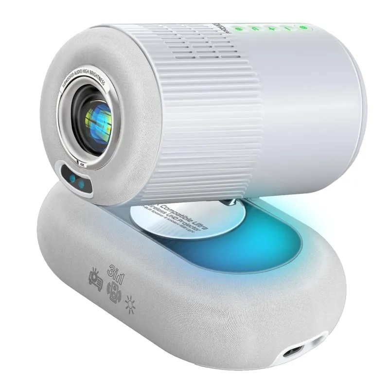 PROMATE 4K Compatible HD Wireless LCD Projector with Built-In Speaker & Ambient RGB light - 3 in 1 Multifunctional LCD Projector | Beamer-250R |