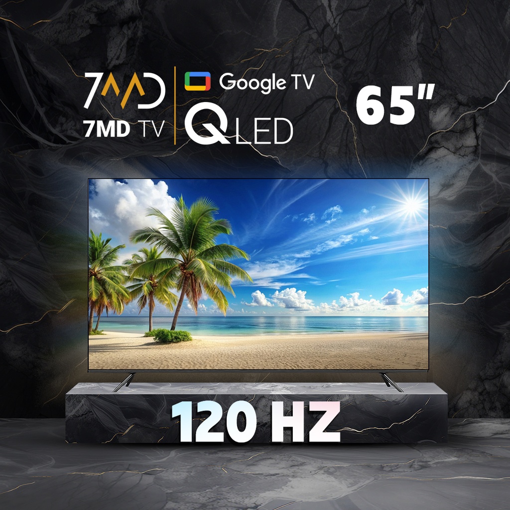 تلفزيون حمد ستور الذكي - 65 بوصة QLED، نظام Google، تردد 120 هرتز، 3 منافذ HDMI 2.1، ريموت مزدوج، حامل حائط مجاني، ذاكرة 2 جيجابايت RAM و8 جيجابايت تخزين داخلي | 7MR65DT24USBT2Q |