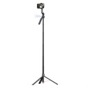 Promate Smart Tripod – 176cm Telescopic Rod, Auto‑Pop Base, 360° AI Face Tracking, Gesture Control, Dual Mount Clamp, Magnetic Bluetooth 5.4 Remote | TriPop‑Ai |