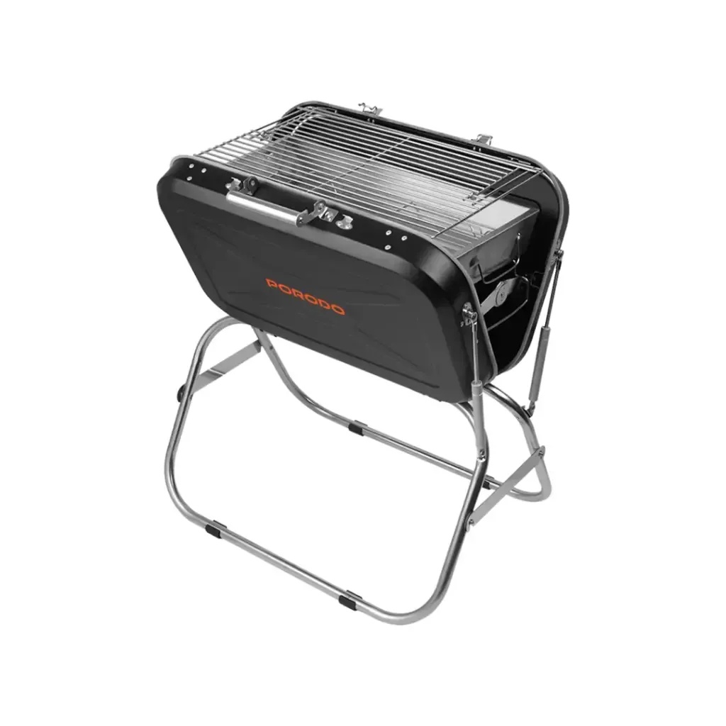 Porodo Lifestyle Portable Folding BBQ Grill – Compact Outdoor Stainless Steel Grilling Station for Travel & Picnic | PD‑LFSTO92‑BK |