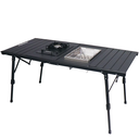 Porodo Lifestyle Outdoor Folding Table with Stove & Grill - 127×60×40 cm, Adjustable Height 65 cm, Gas Compatible | PDLFSTHGFT28BK |