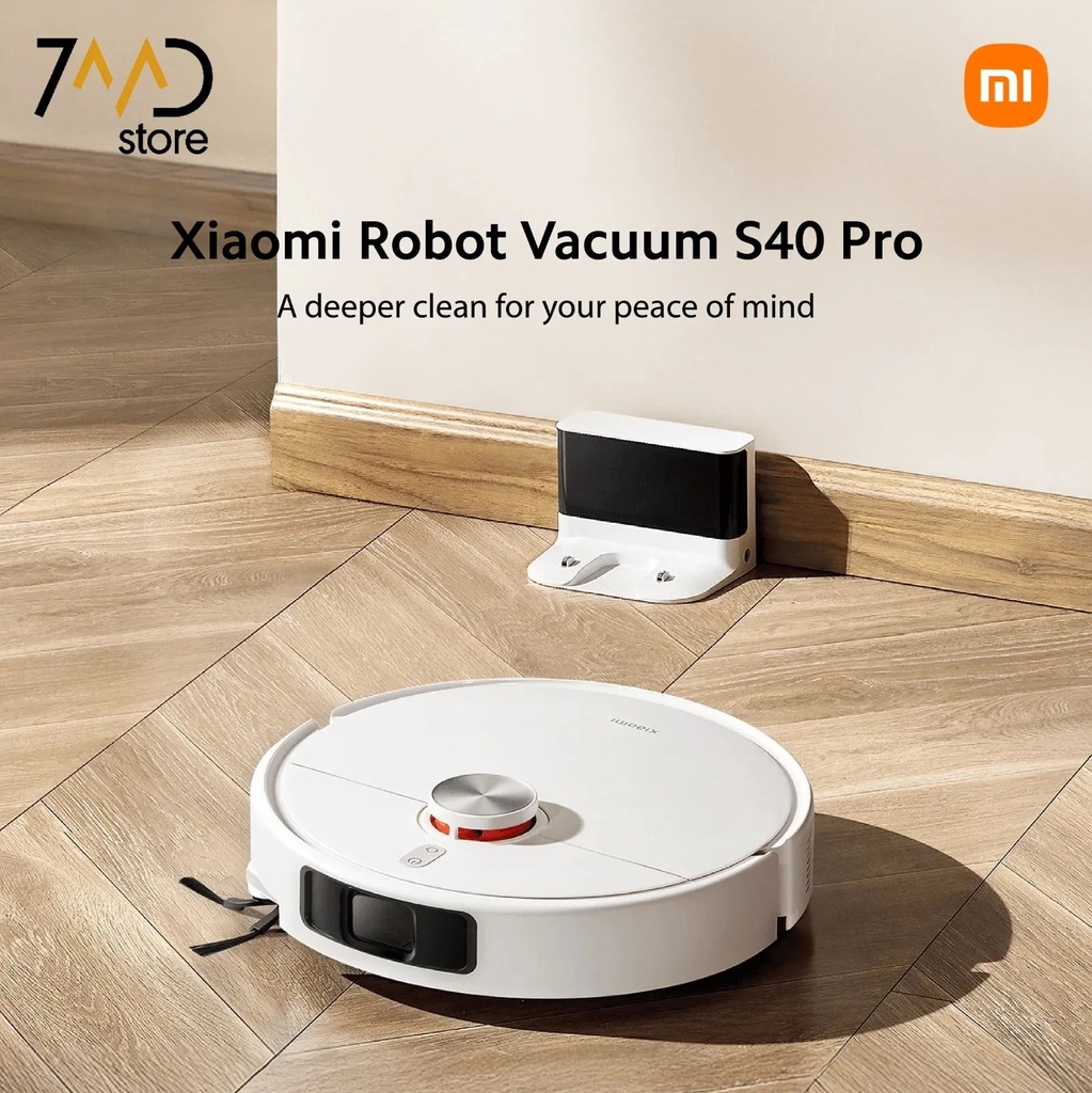 روبوت تنظيف ذكي Xiaomi S40 Pro – شفط قوي 15000 باسكال، ممسحتان مزدوجتان، تصميم مضاد للتشابك، بطارية كبيرة | OV71GL |
