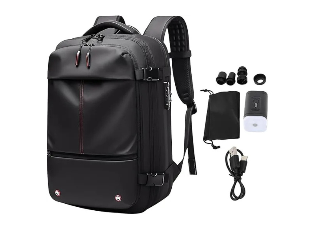 Vacuum Backpack – Large Capacity Water-Expandable Travel Backpack with Vacuum Pump, Waterproof Anti-Theft Design, 19-Inch Laptop Bag | 511 |