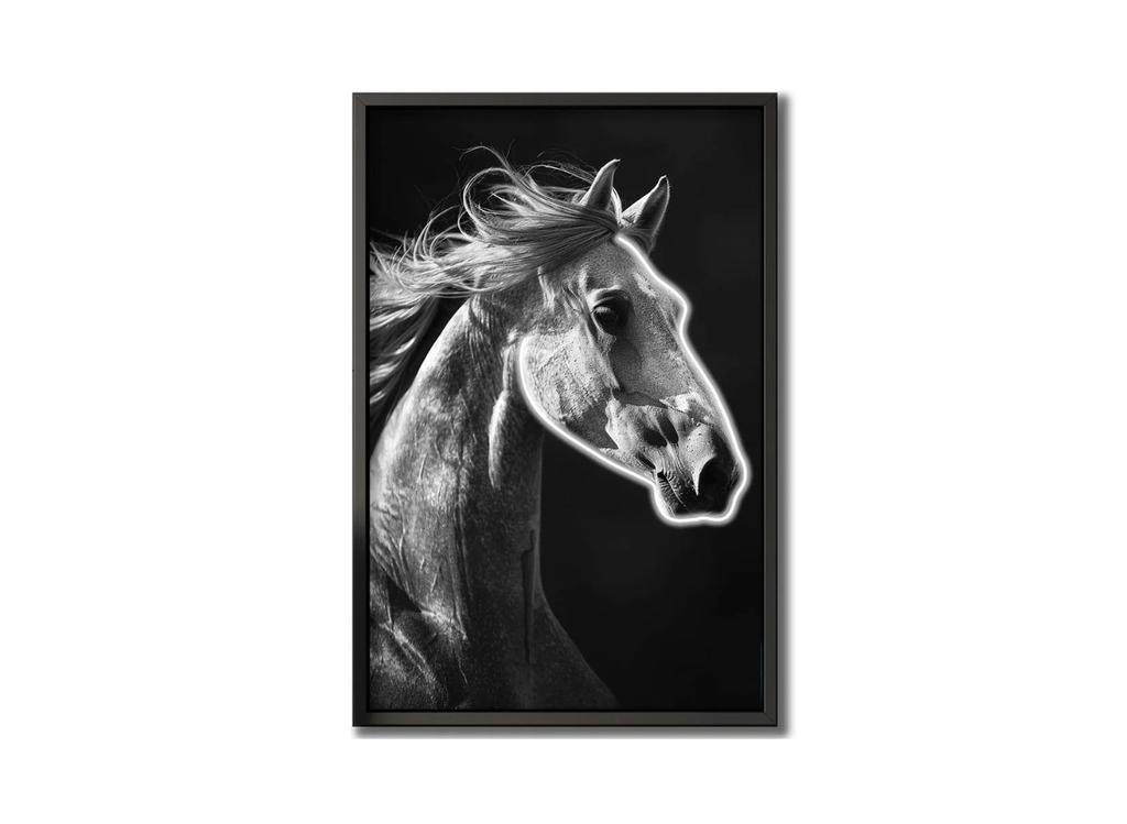 لوحات فنية جدارية بتصاميم أحصنة مع إضاءة LED (80 × 120 سم) | 80x120cm |