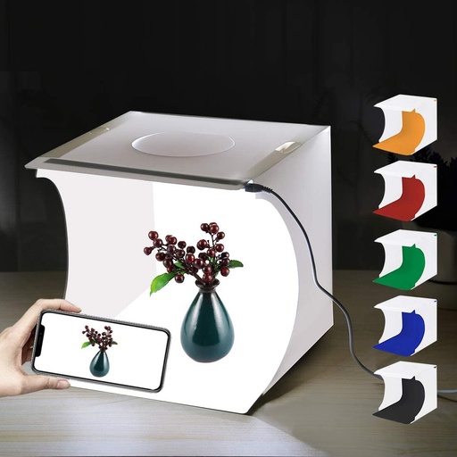 [1989] PULUZ Portable 7 Inch LED Portable Photo Studio 2 LEDs included 6 Colors Backdrops