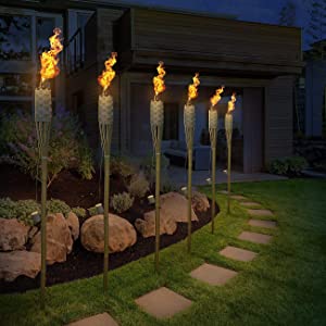 [8708] WEATHER RESISTANT LUAU BAMBOO TORCHES OUTDOORS CAMPING FIRE PLACE & HOME DECORE | 180CM |