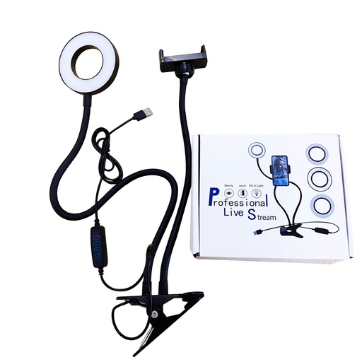 [2641] Professional Live Stream with LED Ring Light and Phone Holder 