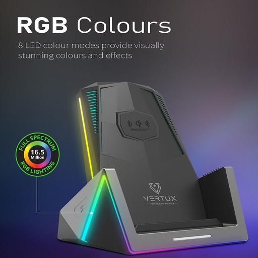 [2977] VERTUX VertuCharge-Qi 15W Pro-Gaming Wireless Charging Station
